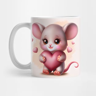 Cute Baby Mouse with Valentine's Hear Mug